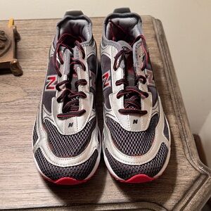 Brand New Balance Silver & Red Athletic Shoes NEW W/O BOX BOYS 6.5 X-RACER